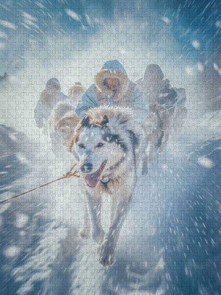 Produktbild: CALVENDO Puzzle Ein Motiv aus dem Kalender Schlittenhunderennen | 1000 Teile Lege-Gr&ouml;&szlig;e 64x48cm Foto-Puzzle f&uuml;r gl&uuml;ckliche Stunden