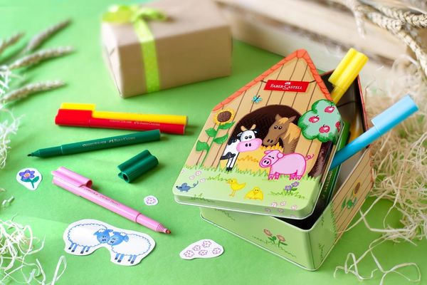 Produktbild: Faber-Castell Filzstift Connector Bauernhof 18er Set