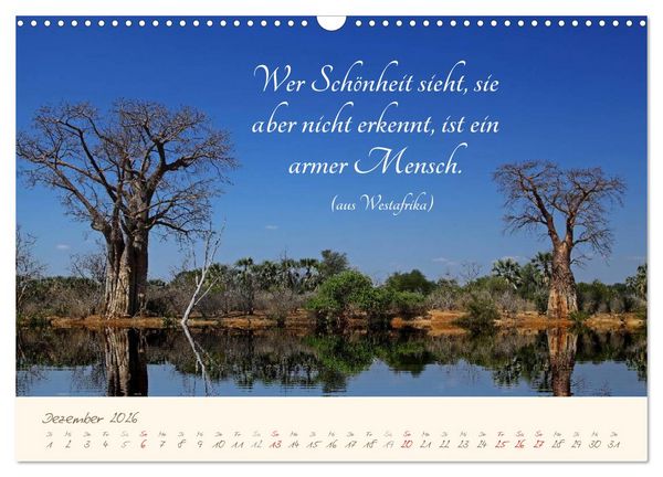 Produktbild: AFRIKA mit einem Hauch von Poesie (Wandkalender 2026 DIN A3 quer), CALVENDO Monatskalender
