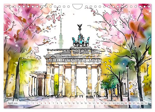 Produktbild: Berlin Impressionen - Kunstvolle Stadtansichten der Seele Berlins (Wandkalender 2026 DIN A4 quer), CALVENDO Monatskalender