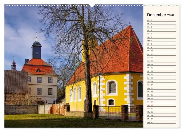 Produktbild: Schl&ouml;sser der Niederlausitz (hochwertiger Premium Wandkalender 2026 DIN A2 quer), Kunstdruck in Hochglanz
