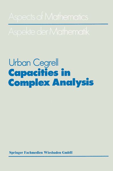 Produktbild: Capacities in Complex Analysis
