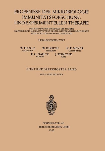 Ergebnisse der Mikrobiologie Immunitätsforschung und Experimentellen Therapie, Taschenbuch von W. Henle , W. Kikuth , K. F. Meyer , E. G. Nauck , J.