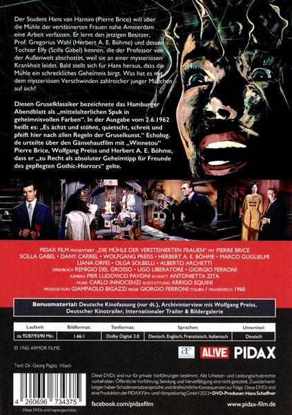 Produktbild: Die M&uuml;hle der versteinerten Frauen - Collector&acute;s Edition (4 Filmfassungen) / Gruselklassiker mit Starbesetzung (Pidax Film-Klassiker) [2 DVDs]