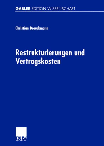 Produktbild: Restrukturierungen und Vertragskosten