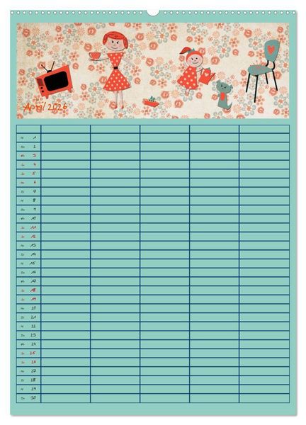 Produktbild: Unser buntes Familienleben (hochwertiger Premium Wandkalender 2026 DIN A2 hoch), Kunstdruck in Hochglanz