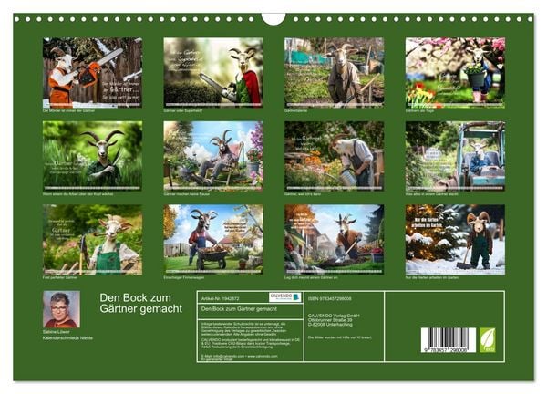 Produktbild: Den Bock zum G&auml;rtner gemacht (Wandkalender 2026 DIN A3 quer), CALVENDO Monatskalender