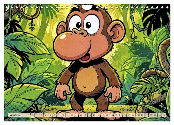 Produktbild: Lustige Nasenaffen - Comic (Wandkalender 2027 DIN A4 quer), CALVENDO Monatskalender