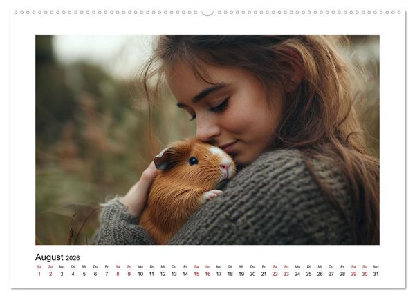 Produktbild: Mehr Schwein mit Meerschwein (Wandkalender 2026 DIN A2 quer), CALVENDO Monatskalender