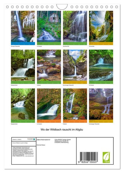 Produktbild: Wo der Wildbach rauscht im Allg&auml;u (Wandkalender 2026 DIN A4 hoch), CALVENDO Monatskalender