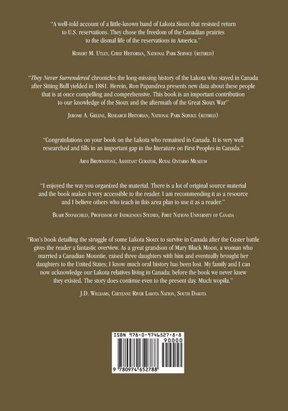 Produktbild: They Never Surrendered, The Lakota Sioux Band That Stayed in Canada