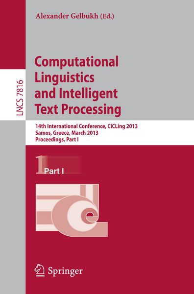 Produktbild: Computational Linguistics and Intelligent Text Processing