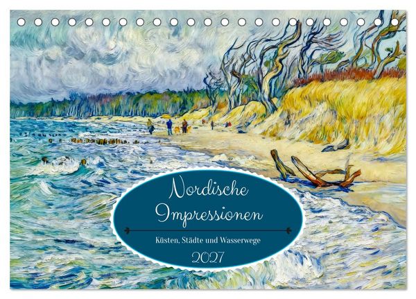 Produktbild: Nordische Impressionen - K&uuml;sten, St&auml;dte und Wasserwege (Tischkalender 2027 DIN A5 quer), CALVENDO Monatskalender
