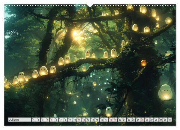 Produktbild: Begegnungen im Anime Zauberland (hochwertiger Premium Wandkalender 2026 DIN A2 quer), Kunstdruck in Hochglanz