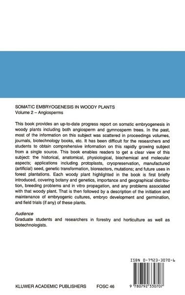 Produktbild: Somatic Embryogenesis in Woody Plants