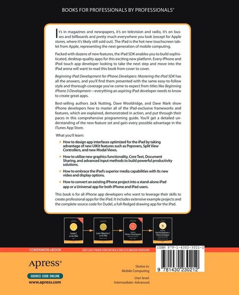 Produktbild: Beginning iPad Development for iPhone Developers