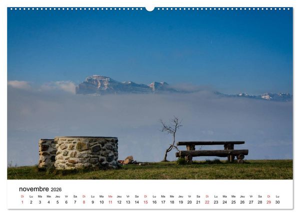 Produktbild: Le massif de Belledonne, vues sur les Alpes (Calendrier mural 2026 DIN A2 vertical) calendrier de bureau