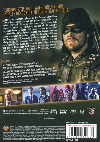 Produktbild: Arrow - Staffel 6 [5 DVDs]