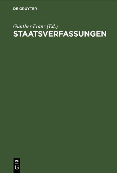 Produktbild: Staatsverfassungen