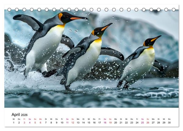 Produktbild: Maritim pur - Pinguine (Tischkalender 2026 DIN A5 quer), CALVENDO Monatskalender