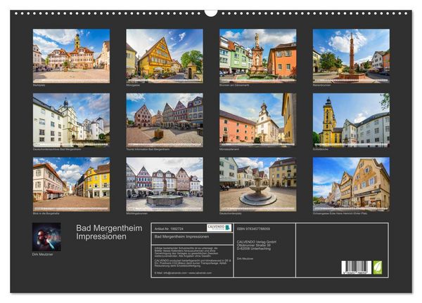 Produktbild: Bad Mergentheim Impressionen (Wandkalender 2026 DIN A2 quer), CALVENDO Monatskalender