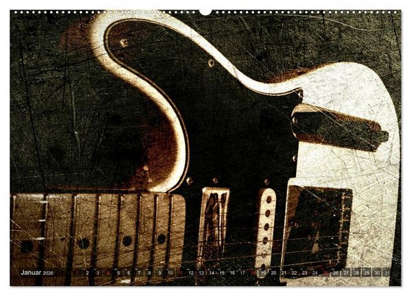 Produktbild: GITARREN Vintage Art (hochwertiger Premium Wandkalender 2026 DIN A2 quer), Kunstdruck in Hochglanz