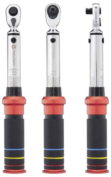 Produktbild: TOOLCRAFT 23stk. TO-10332102 Drehmomentschl&uuml;ssel-Set 1/4\" (6.3 mm) 3 - 25 Nm