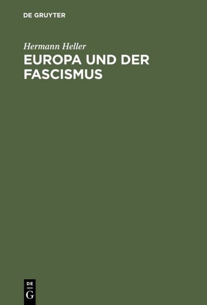Produktbild: Europa und der Fascismus