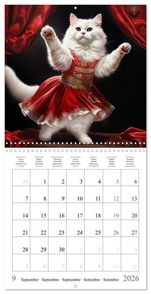 Produktbild: Cute Cats Dancing (Wall Calendar 2026 12 &times; 12 Inch) CALVENDO 12 Month Wall Calendar