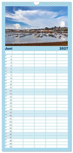 Produktbild: Familienplaner 2027 - Bretagne Traumhafte K&uuml;sten in Frankreichs Nordwesten mit 5 Spalten (Wandkalender, 21 x 45 cm) CALVENDO