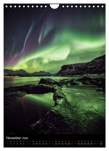 Produktbild: Polarlichtkalender (Wandkalender 2026 DIN A4 hoch), CALVENDO Monatskalender