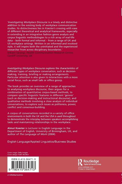 Produktbild: Investigating Workplace Discourse