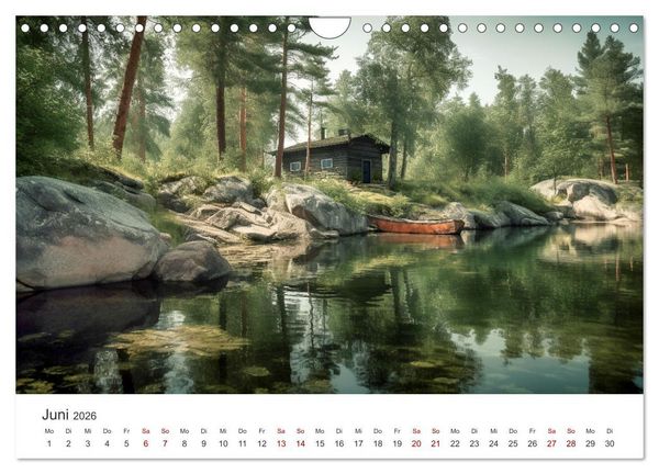 Produktbild: H&uuml;ttenzauber - Ein visueller Streifzug durch Norwegens Wildnis (Wandkalender 2026 DIN A4 quer), CALVENDO Monatskalender