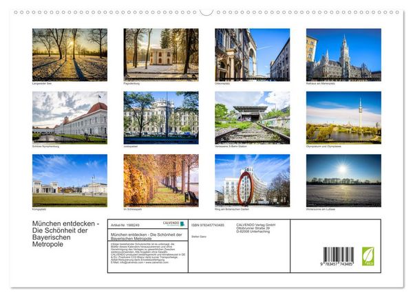 Produktbild: M&uuml;nchen entdecken - Die Sch&ouml;nheit der Bayerischen Metropole (hochwertiger Premium Wandkalender 2026 DIN A2 quer), Kunstdruck in Hochglanz
