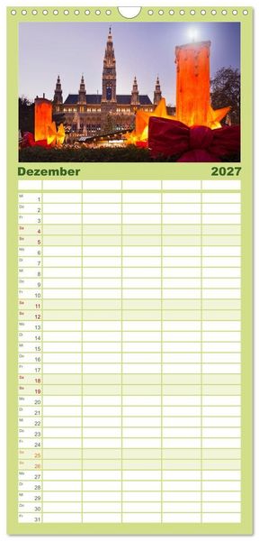 Produktbild: Familienplaner 2027 - Traumhaftes Wien mit 5 Spalten (Wandkalender, 21 x 45 cm) CALVENDO