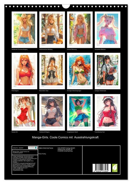 Produktbild: Manga-Girls. Coole Comics mit Ausstrahlungskraft (Wandkalender 2026 DIN A3 hoch), CALVENDO Monatskalender