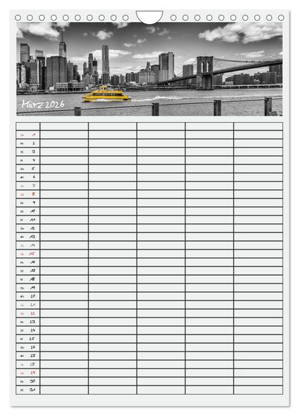 Produktbild: NEW YORK CITY Teamplaner (Wandkalender 2026 DIN A4 hoch), CALVENDO Monatskalender