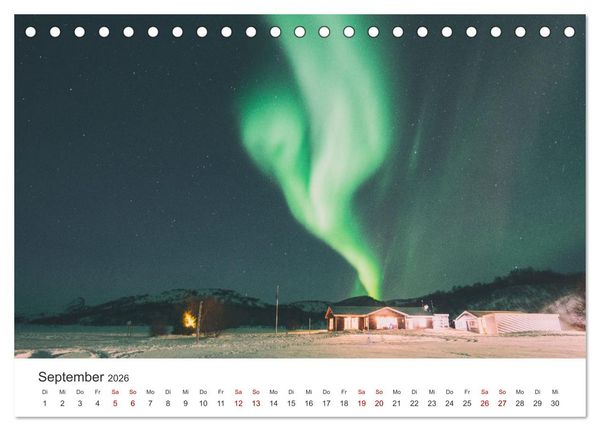 Produktbild: Polarlichter - Einzigartige Himmelsph&auml;nomene im Norden (Tischkalender 2026 DIN A5 quer), CALVENDO Monatskalender