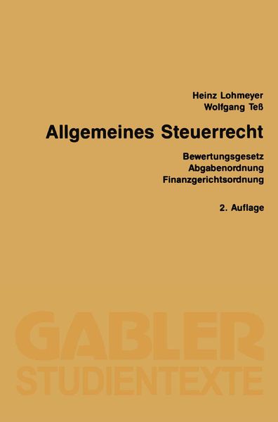 Produktbild: Allgemeines Steuerrecht