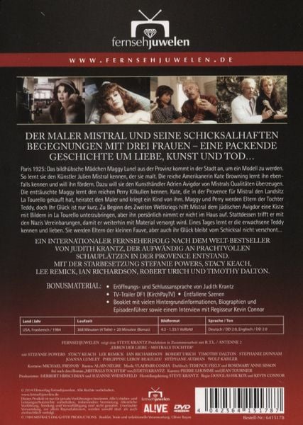Produktbild: Erben der Liebe - Mistrals Tochter/Die komplette Miniserie [4 DVDs]