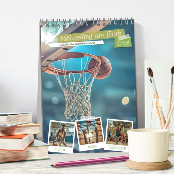 Produktbild: H&ouml;henflug am Korb (Tischkalender 2026 DIN A5 hoch), CALVENDO Monatskalender
