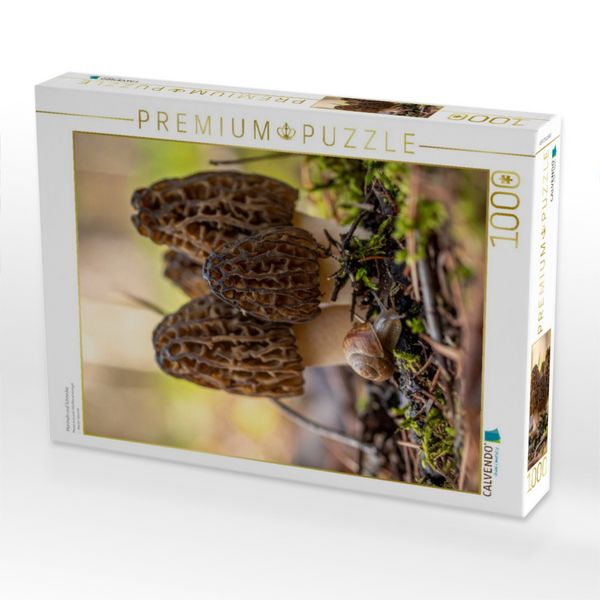 Produktbild: CALVENDO Puzzle Morcheln und Schnecke | 1000 Teile Lege-Gr&ouml;&szlig;e 64x48cm Foto-Puzzle f&uuml;r gl&uuml;ckliche Stunden