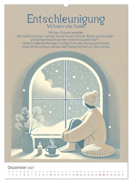 Produktbild: Dein Anti-Stress Kalender - Monatliche Inspirationen f&uuml;r mehr Entspannung (hochwertiger Premium Wandkalender 2027 DIN A2 hoch), Kunstdruck in Hochglanz