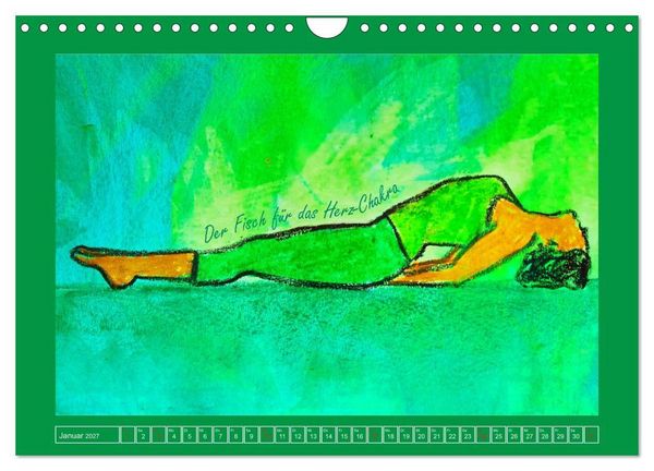 Produktbild: Farbige Yoga Kraftwelt - Yoga Asanas f&uuml;r die Chakren (Wandkalender 2027 DIN A4 quer), CALVENDO Monatskalender