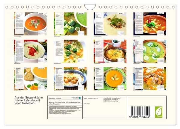 Produktbild: Aus der Suppenk&uuml;che. K&uuml;chenkalender mit tollen Rezepten (Wandkalender 2026 DIN A4 quer), CALVENDO Monatskalender