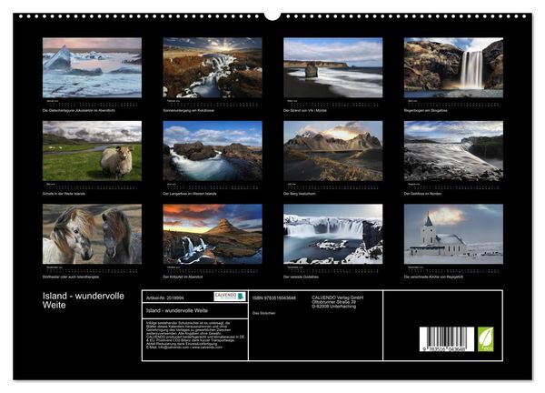 Produktbild: Island - wundervolle Weite (hochwertiger Premium Wandkalender 2026 DIN A2 quer), Kunstdruck in Hochglanz