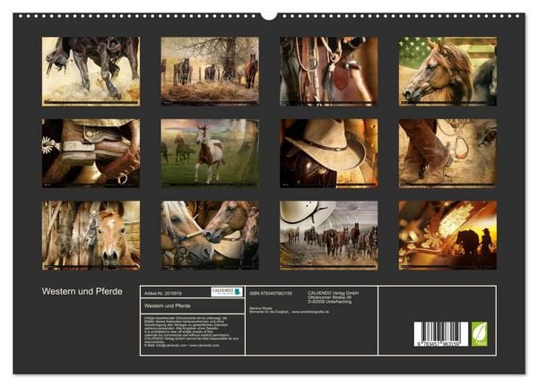 Produktbild: Western und Pferde (hochwertiger Premium Wandkalender 2026 DIN A2 quer), Kunstdruck in Hochglanz