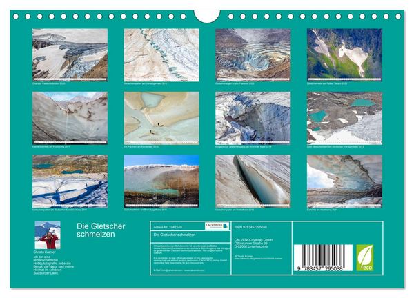 Produktbild: Die Gletscher schmelzen (Wandkalender 2026 DIN A4 quer), CALVENDO Monatskalender