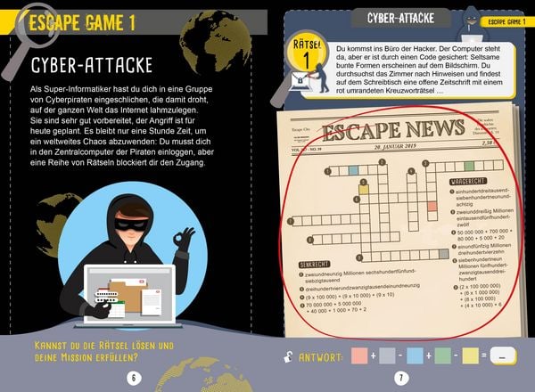 Produktbild: Escape Games Level 1 (gelb) &ndash; L&ouml;se die R&auml;tsel! &ndash; 8 Escape Games ab der 4. Klasse