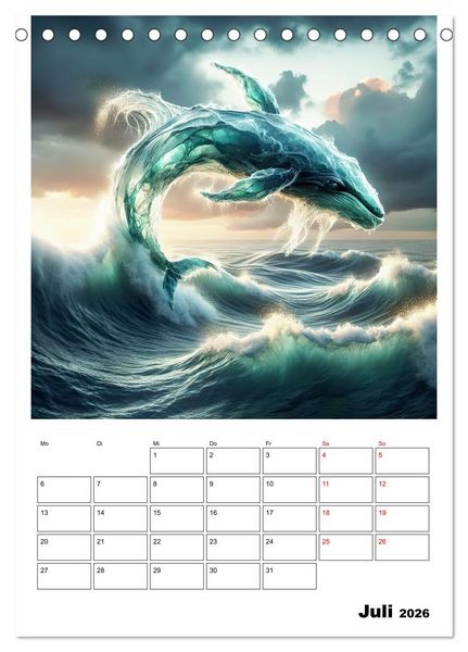 Produktbild: Wellen Illusionen (Tischkalender 2026 DIN A5 hoch), CALVENDO Monatskalender